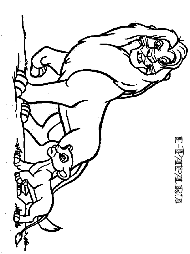 Disegni da colorare per bambini Mufasa e Simba Disegni da colorare per bambini Mufasa e Simba